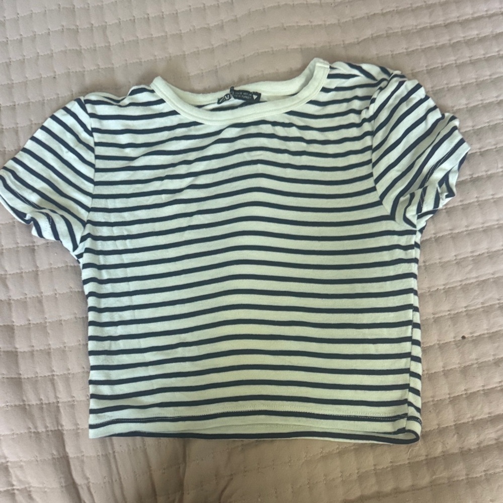 Zara Kids Striped Tee - Navy and White